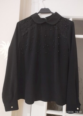 Uzun Kollu Siyah Gotik Gömlek - Görsel 15