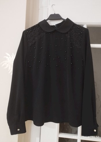 Uzun Kollu Siyah Gotik Gömlek - Görsel 5