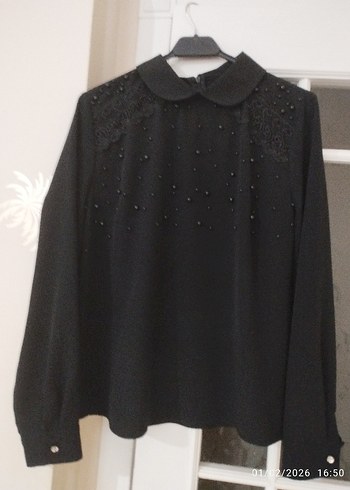 Uzun Kollu Siyah Gotik Gömlek - Görsel 8