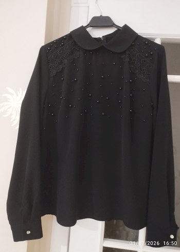 Uzun Kollu Siyah Gotik Gömlek - Görsel 12