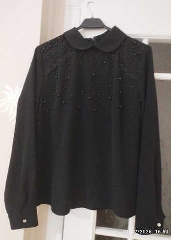 Uzun Kollu Siyah Gotik Gömlek - Görsel 13