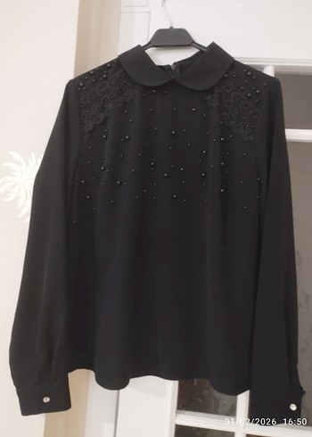 Uzun Kollu Siyah Gotik Gömlek - Görsel 9