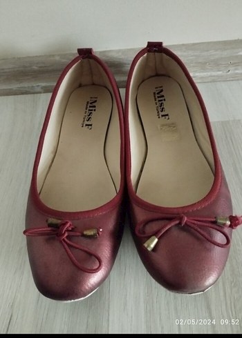 Bordo Parlak Deri Tokalı Kadın Babet - Görsel 7