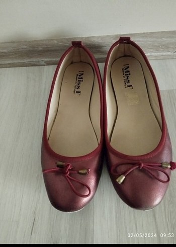 Bordo Parlak Deri Tokalı Kadın Babet - Görsel 6