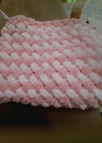 Pembe Örgü Bebek Battaniyesi - Görsel 2