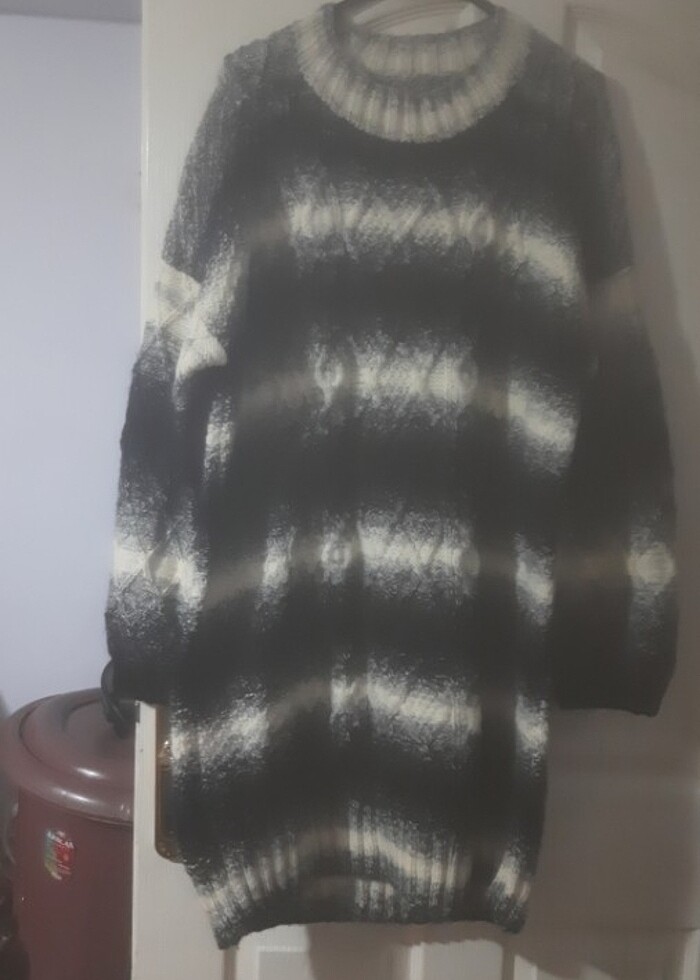 El örgüsü uzun tunik kazak - Görsel 2