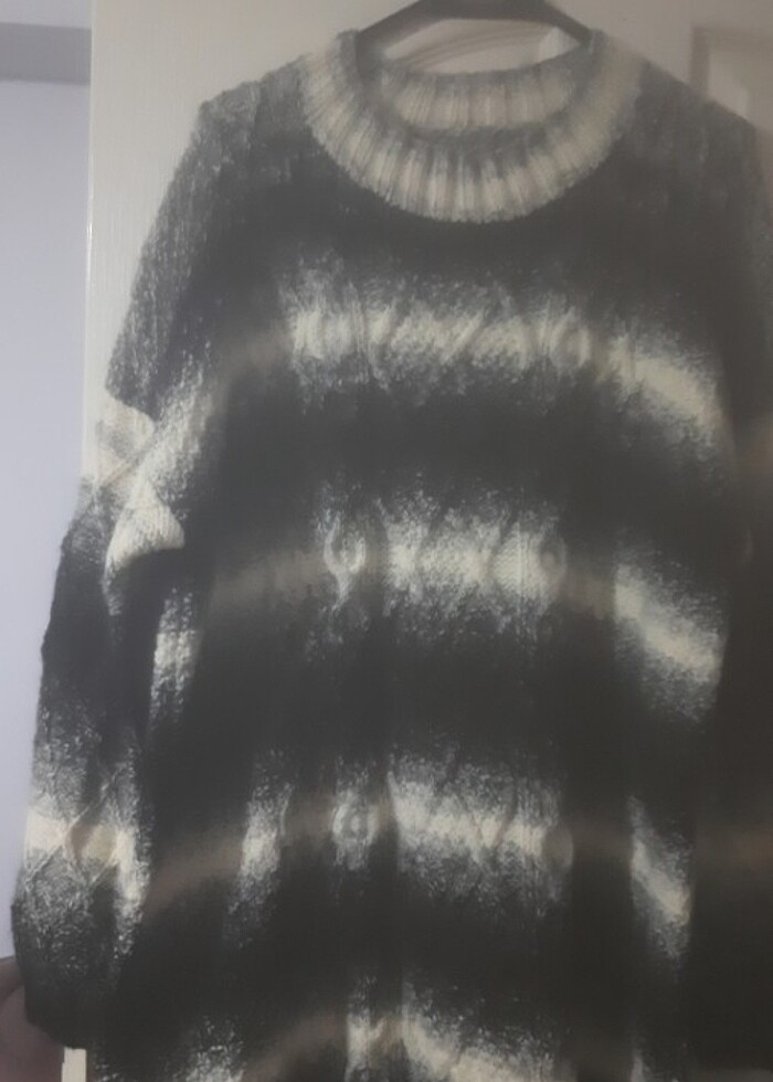 El örgüsü uzun tunik kazak - Görsel 3