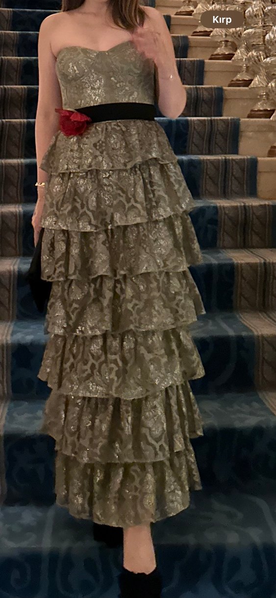 New arrivals Dantel Detaylı yeşil Midi Straplez Elbise - Görsel 2