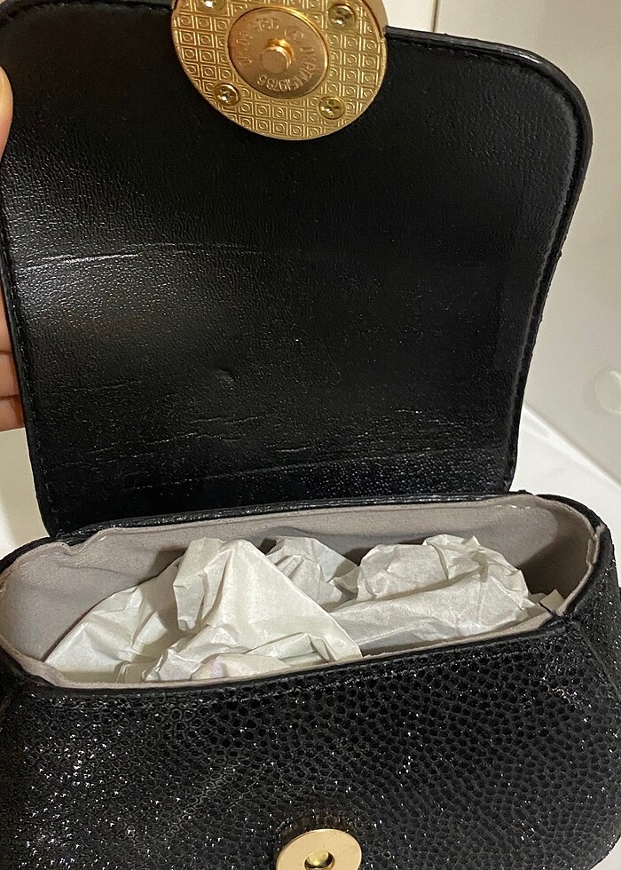 Siyah simli çanta - Görsel 3