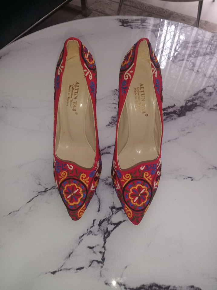 Renkli Nakışlı Tokalı Stiletto - Görsel 2