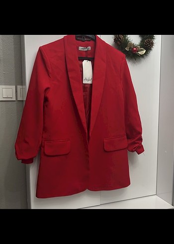 Kırmızı Kadın Blazer