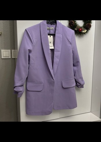 Mor Mini Kadın Blazer Ceket