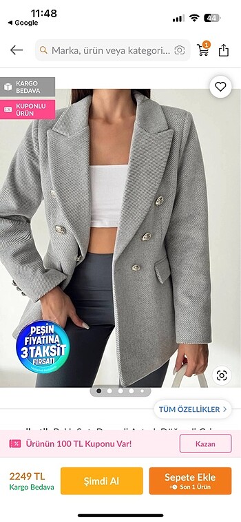 m Beden Kaşe blazer