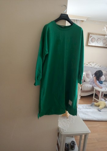 Kadın Uzun Kollu Yeşil Salaş Tunik - Görsel 2