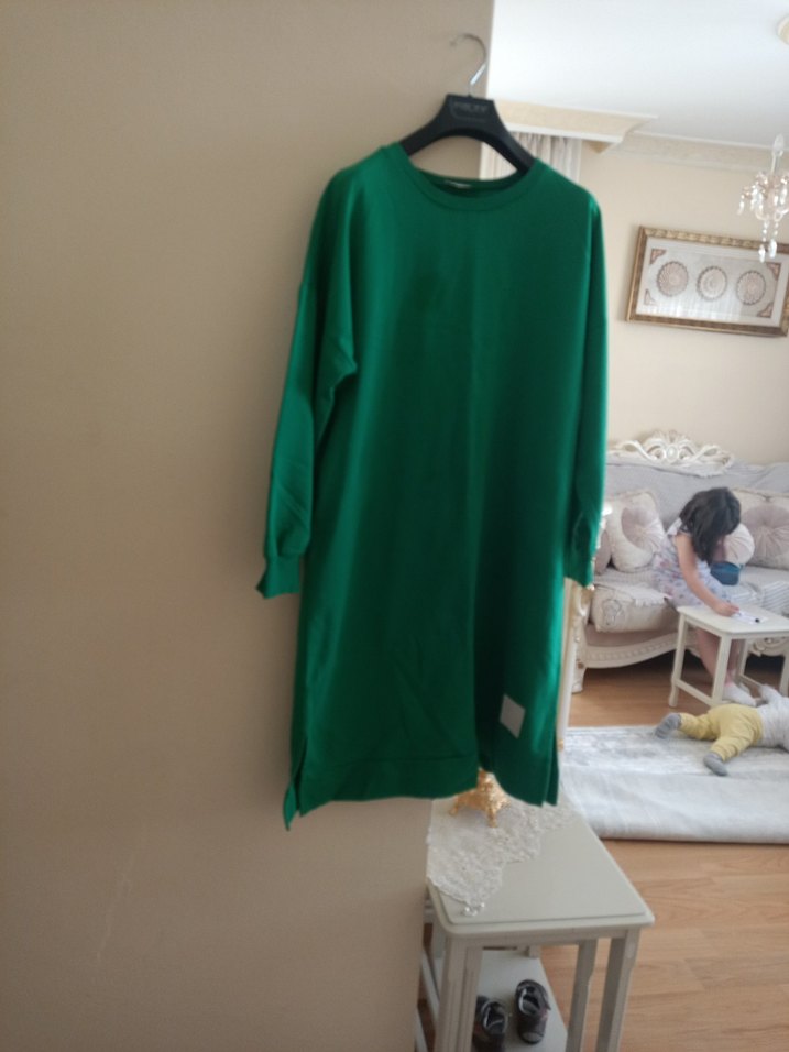 Kadın Uzun Kollu Yeşil Salaş Tunik - Görsel 2