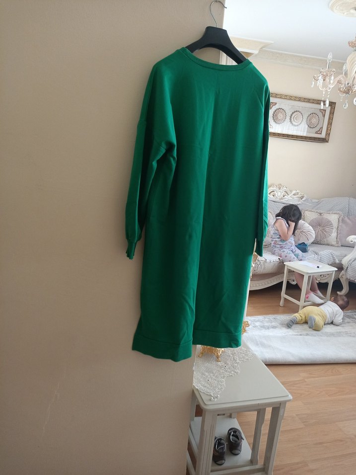 Kadın Uzun Kollu Yeşil Salaş Tunik - Görsel 3