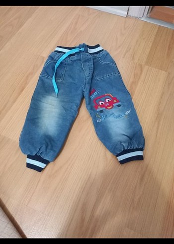 Mavi Baskılı Denim Erkek Bebek Tulumu - Görsel 3