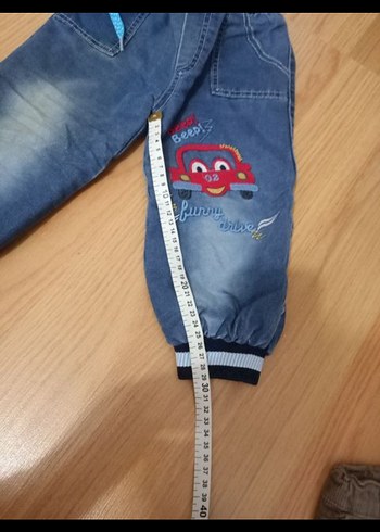 Mavi Baskılı Denim Erkek Bebek Tulumu - Görsel 2