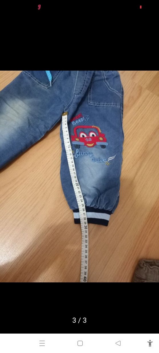 Mavi Baskılı Denim Erkek Bebek Tulumu - Görsel 2