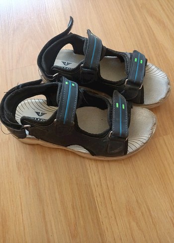 Erkek Çocuk Siyah Cırtlı Spor Sandalet - Görsel 2