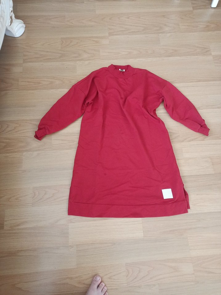 Bordo Uzun Kollu Salaş Hamile Tunik - Görsel 2