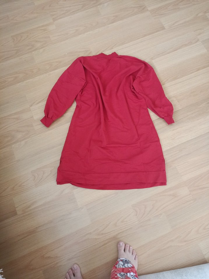 Bordo Uzun Kollu Salaş Hamile Tunik - Görsel 3