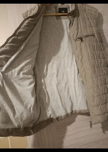 Gri Fermuarlı Kolsuz erkek şişme Yelek - Görsel 2