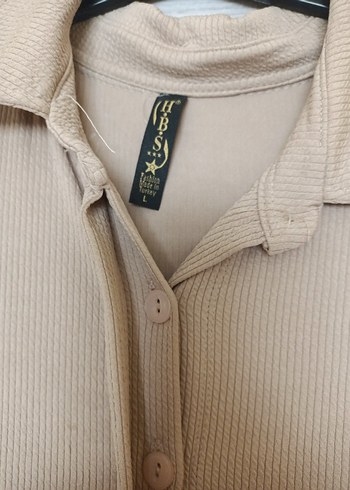 Bej Uzun Kollu Pliseli Elbise - Görsel 3