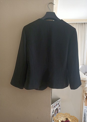 Düğmeli Siyah Kadın Blazer Ceket - Görsel 4