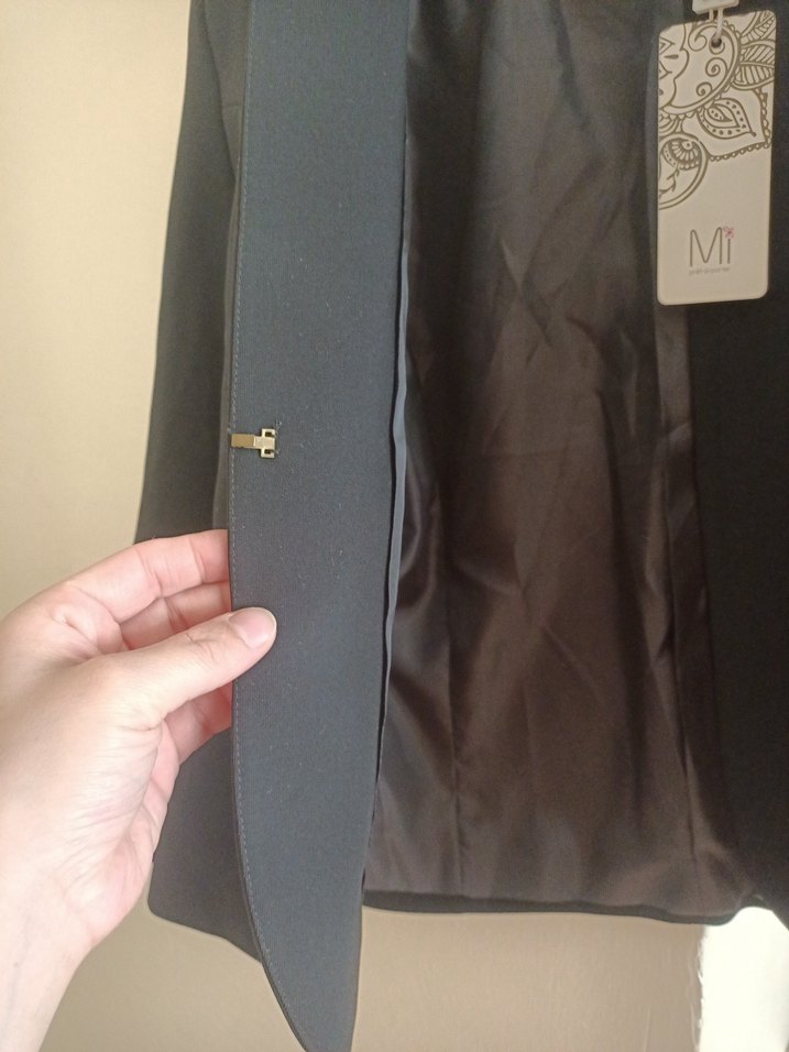 Düğmeli Siyah Kadın Blazer Ceket - Görsel 5