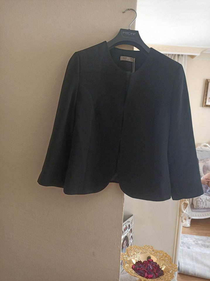 Düğmeli Siyah Kadın Blazer Ceket - Görsel 2