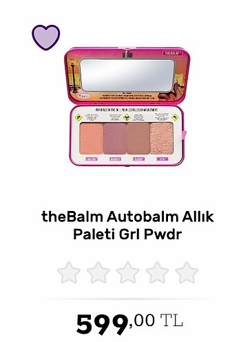 theBalm Allık Paleti Grl Pwdr