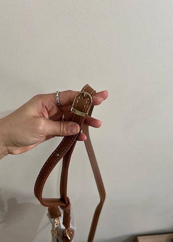 Beden camel Renk Bej ve Gri Deri Kadın Çapraz Çanta