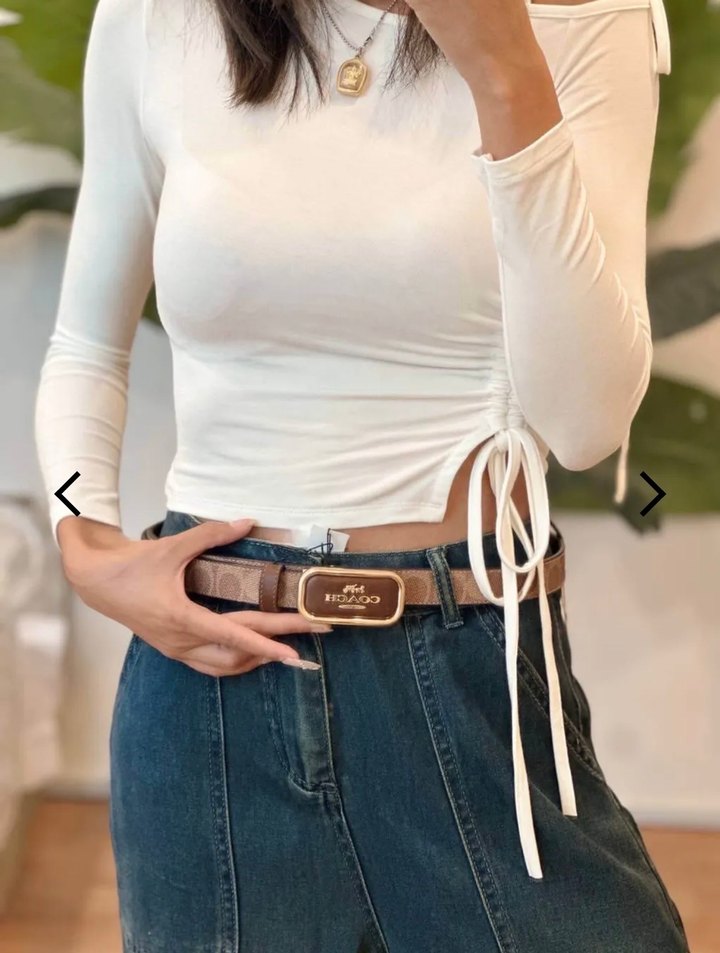 Coach Kahverengi Deri Kadın Kemer - Görsel 4