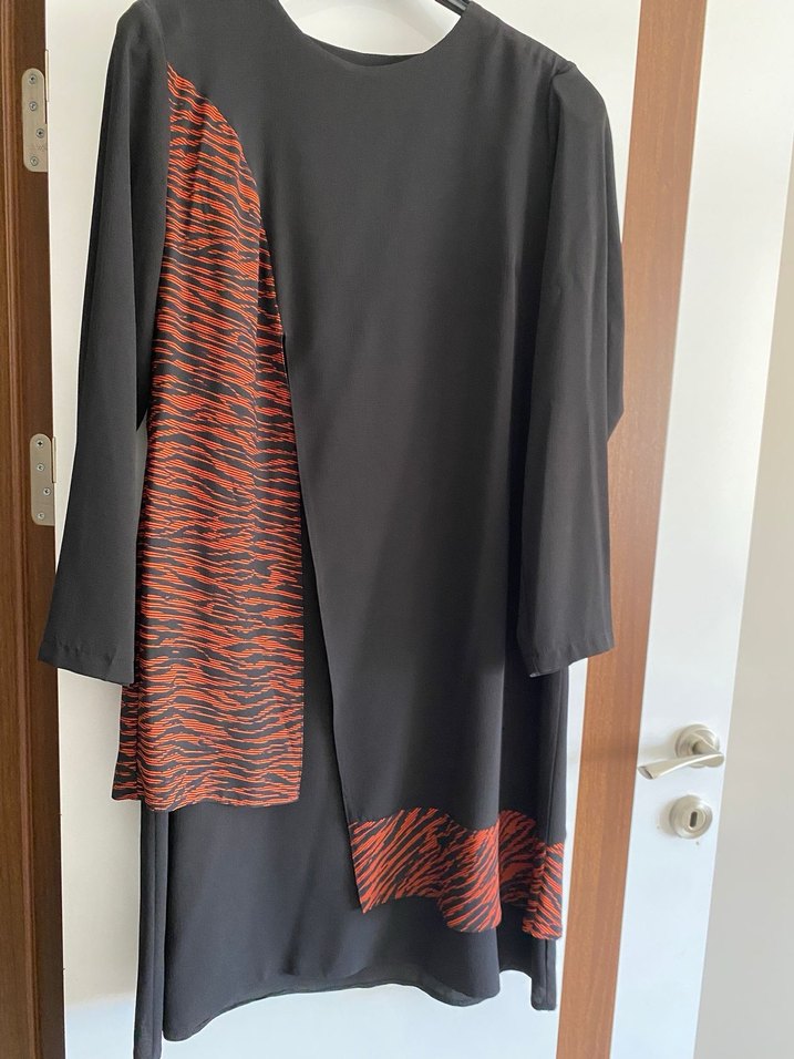 Zebra Desenli Siyah Hamile Tunik Takım - Görsel 2