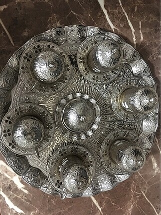 6lı gümüş fincan takımı