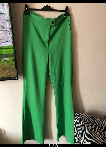Yeşil palazzo pantolon