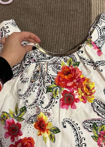 Çiçek Desenli Bohem Midi Tunik - Görsel 2