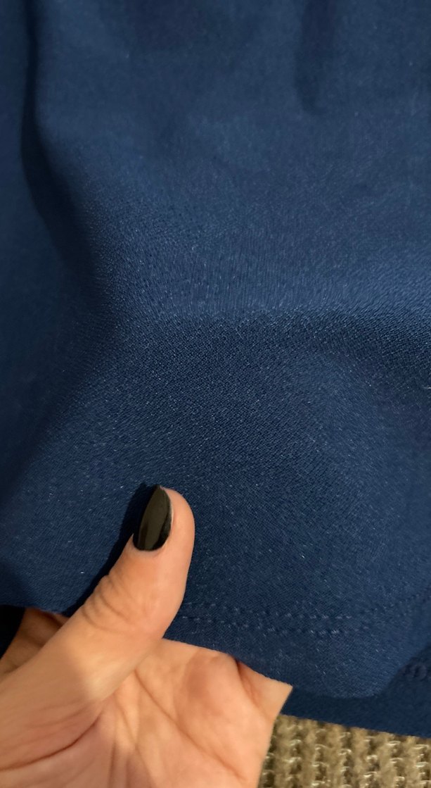 Kuşaklı Mavi Kadın Midi Elbise - Görsel 4