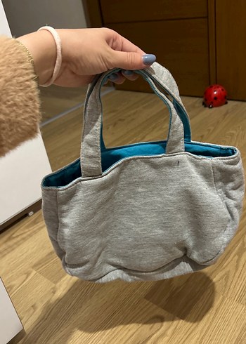 Gri Mavi Fermuarlı Kadın Günlük Çanta - Görsel 2