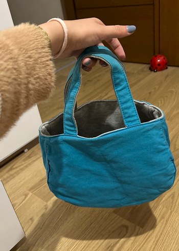 Gri Mavi Fermuarlı Kadın Günlük Çanta - Görsel 3