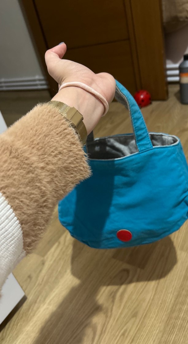 Gri Mavi Fermuarlı Kadın Günlük Çanta - Görsel 4