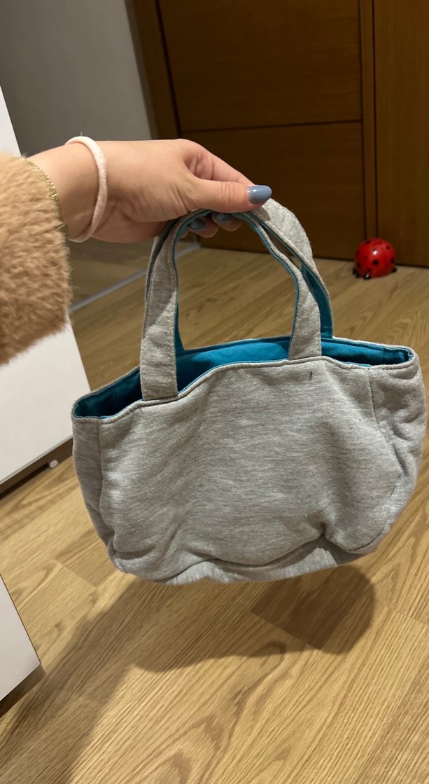 Gri Mavi Fermuarlı Kadın Günlük Çanta - Görsel 2