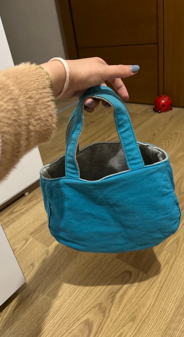 Gri Mavi Fermuarlı Kadın Günlük Çanta - Görsel 3