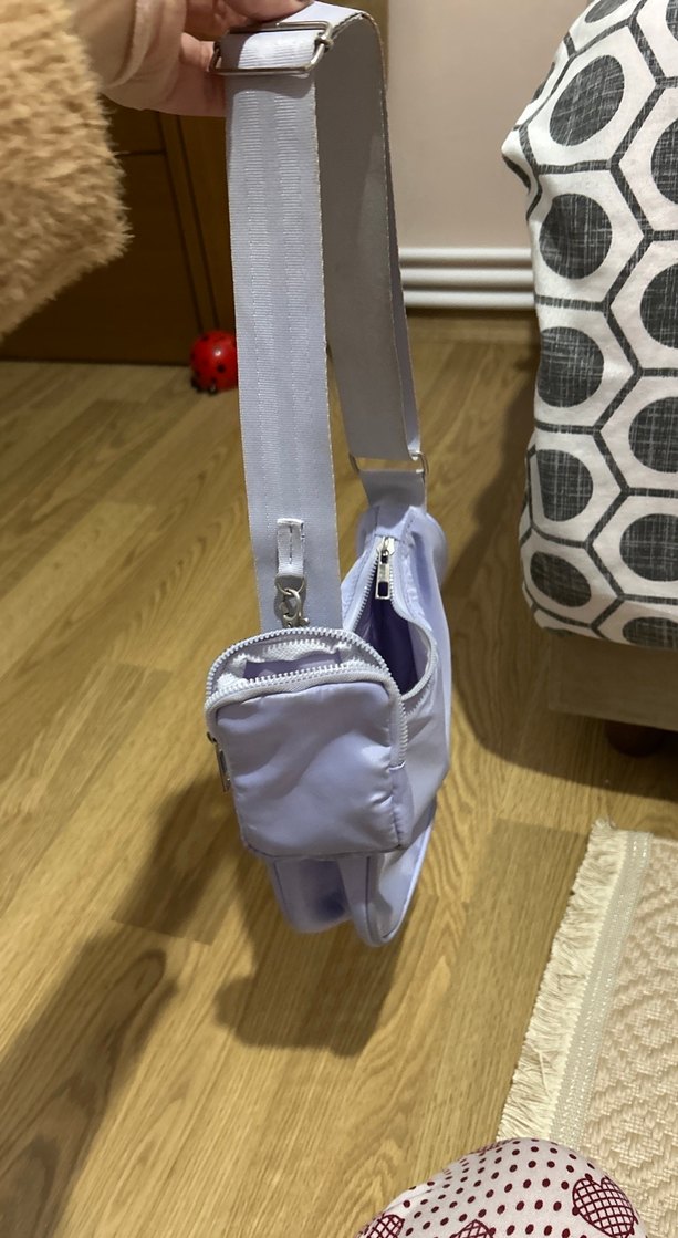 Lila Fermuarlı Kadın Omuz Çantası - Görsel 2