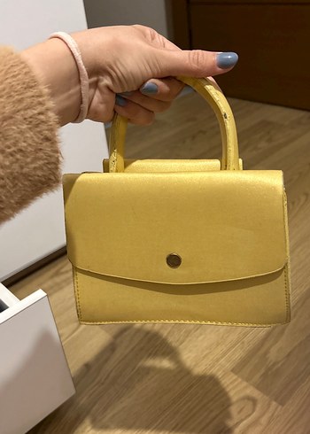 Sarı Süet Tokalı Kadın Çanta - Görsel 2