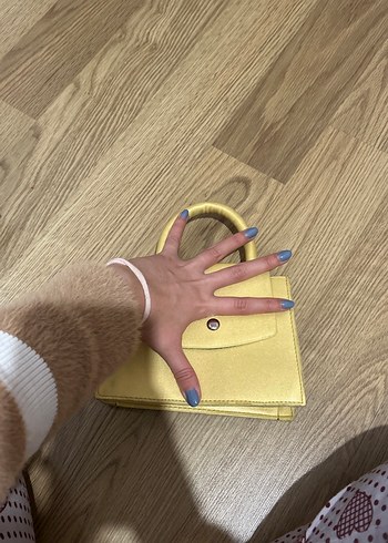 Sarı Süet Tokalı Kadın Çanta - Görsel 4