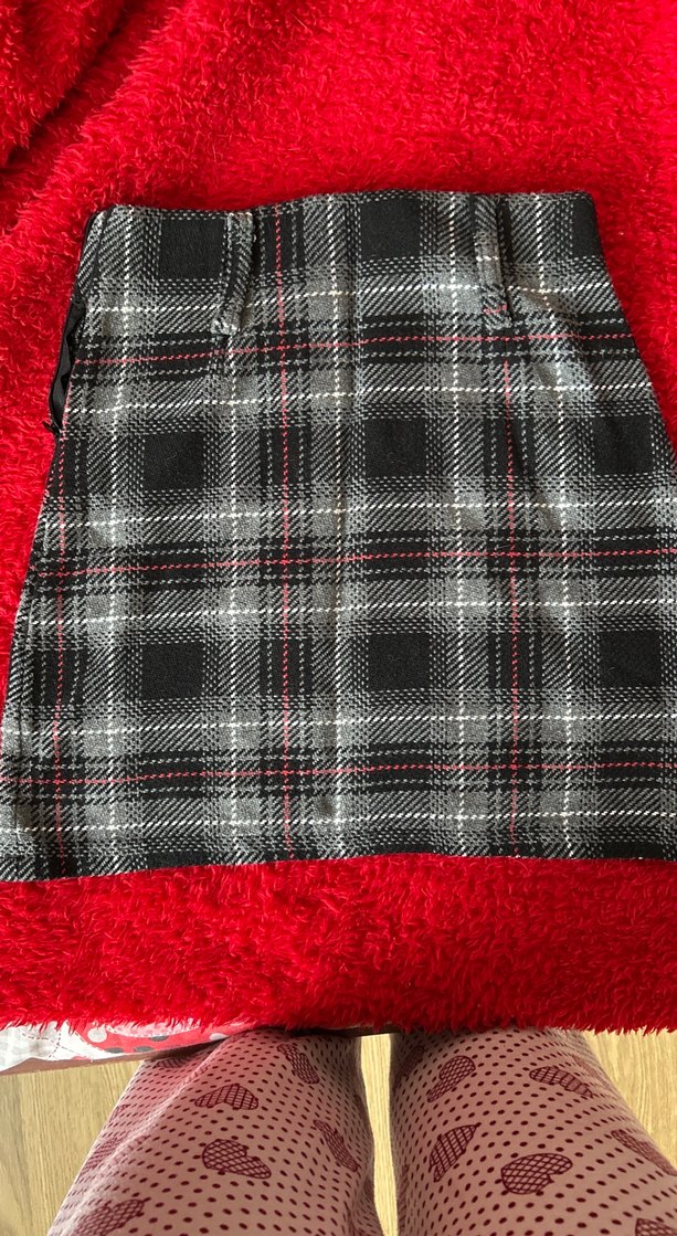 Kışlık Gri Ekose Mini Etek - Görsel 4