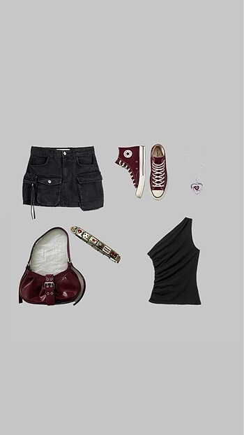 Bershka y2k mini kargo etek