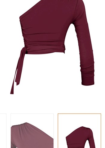 Trendyol & Milla Bordo Tek Kollu Drapeli Bluz